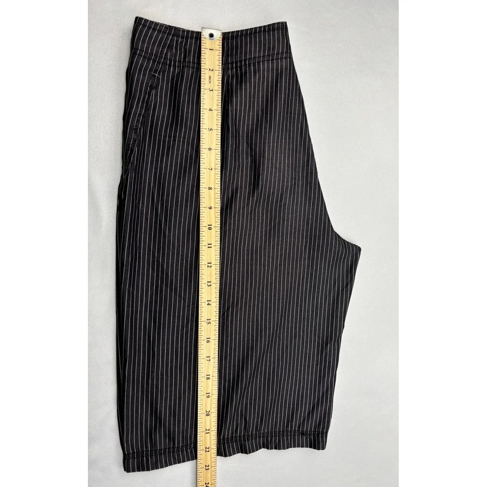Hurley Pinstripe Board Shorts Mens 30 Black Large Embroidered Logo Surf Trunks